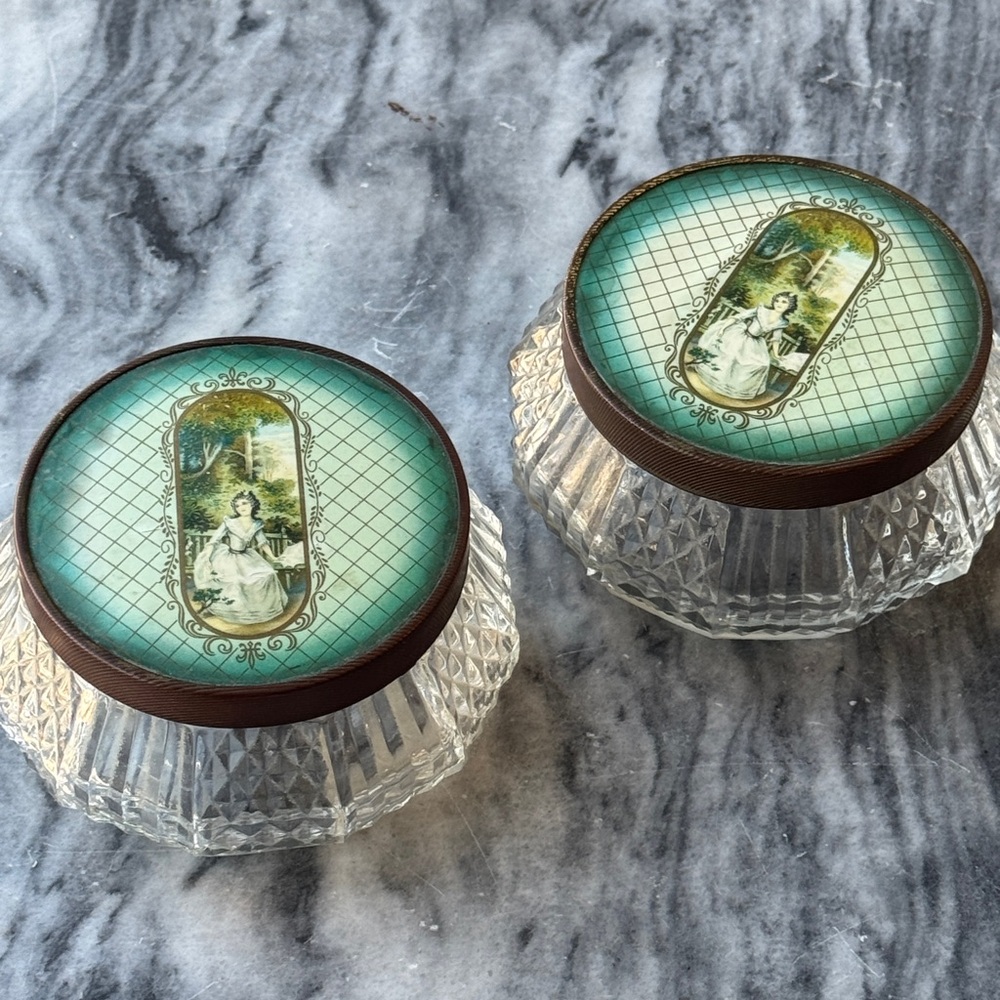 Victorian Glass Powder Jars - Picture 6 of 6